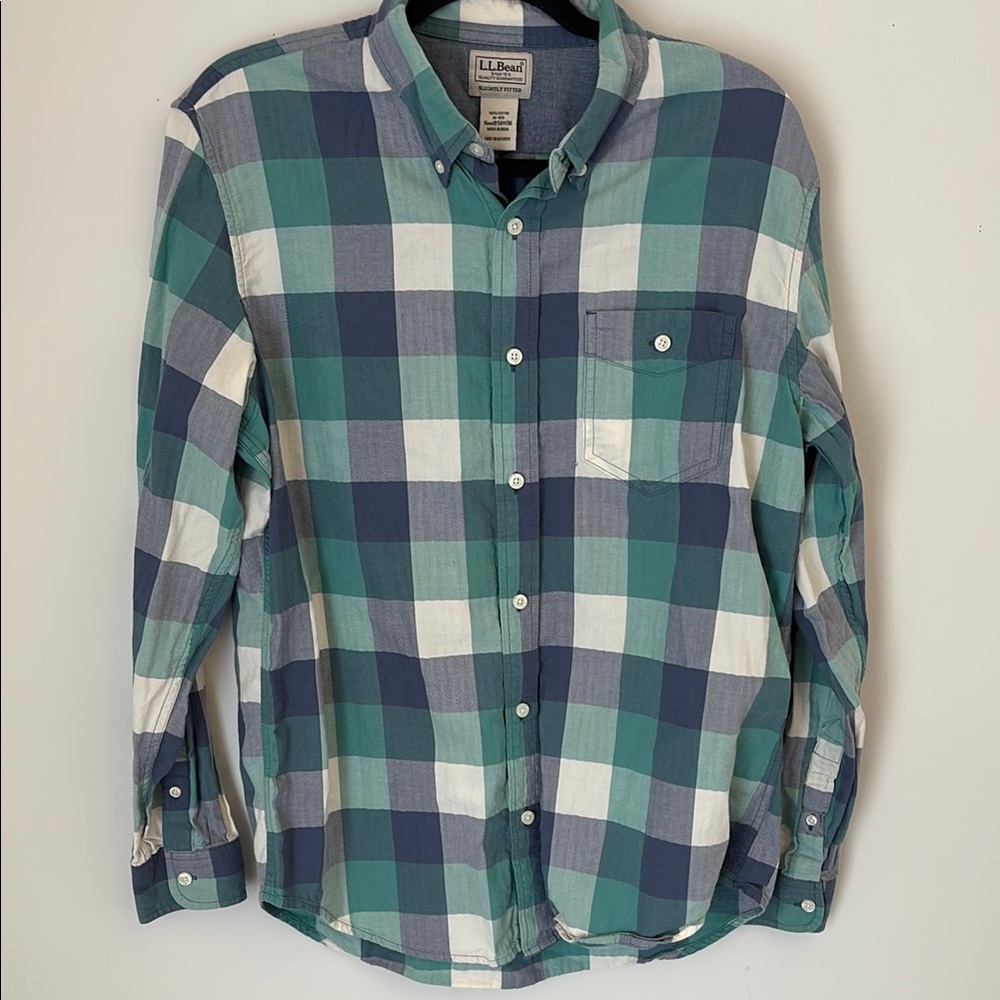 L.L. Bean Men's Green Plaid Shirt